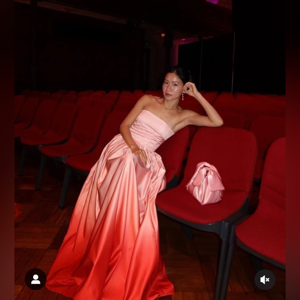 SAU LEE Teigen Gown In Blush Red Ombre, brand new, never worn, no flaws. - Picture 6 of 15
